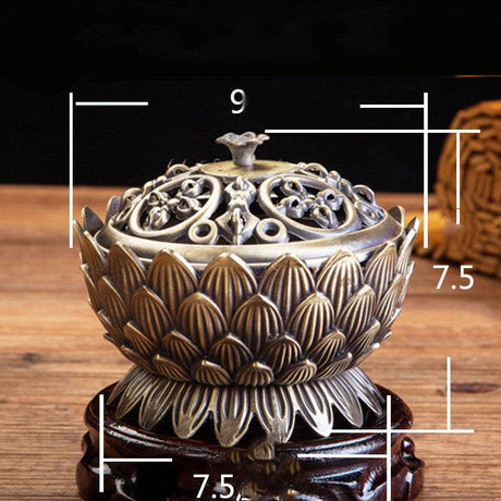Lotus Brass Aromatherapy Burner With Artistic Trumpet Design - Zenvia - Sleep Galleria