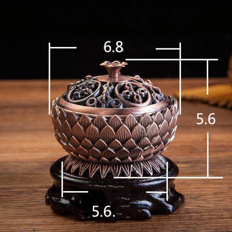 Lotus Brass Aromatherapy Burner With Artistic Trumpet Design - Zenvia - Sleep Galleria