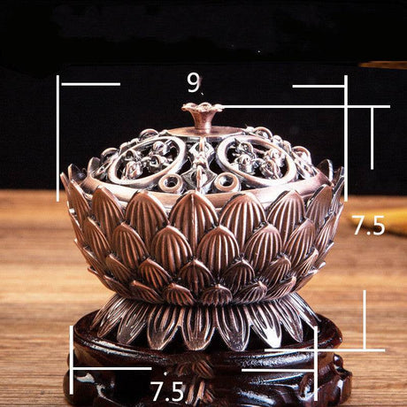 Lotus Brass Aromatherapy Burner With Artistic Trumpet Design - Zenvia - Sleep Galleria