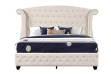 Crystal Tufted Contemporary Velvet Upholstered Queen Bed Frame