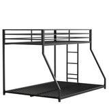 Full Metal Twin Over Full Bunk Bed With Ladder And Guardrails