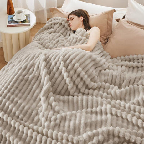 Bedsure Luxury Chunky Corduroy Fleece Sleep Blanket- Ultra Soft, Warm, Cozy Extra Soft Baby Blanket for Sofa, Bed, Nursery Ideal Seasonal Gift Solid Yellow Color,Autumn Lightweight Comforter