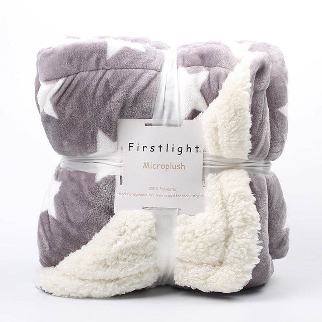 Double Thickened Imitation Lambskin Plush Polyester Blanket - Sleep Galleria