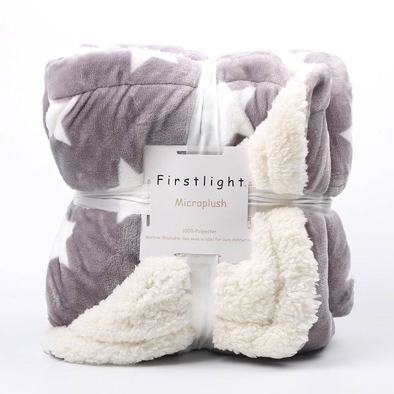 Double Thickened Imitation Lambskin Plush Polyester Blanket - Sleep Galleria