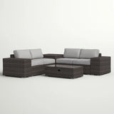 All-Weather Espresso Wicker Outdoor Sectional Sofa Set