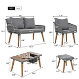 6-Piece Outdoor Woven Rope Patio Furniture Set With Bar Table - Sleep Galleria