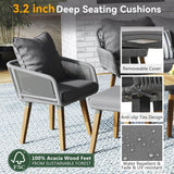 6-Piece Outdoor Woven Rope Patio Furniture Set With Bar Table - Sleep Galleria
