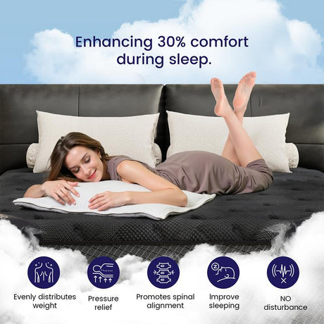 【Live Exclusive】Fansace 10/12/14/16 Inch Deluxe Hybrid Mattress，Spring Mattress in a Box, Medium Firm Mattresses with Gel Memory Foam & Pocket Springs, Extra Edge Support Mattress Latex Mattress Gel Memory Foam Queenking Mattress