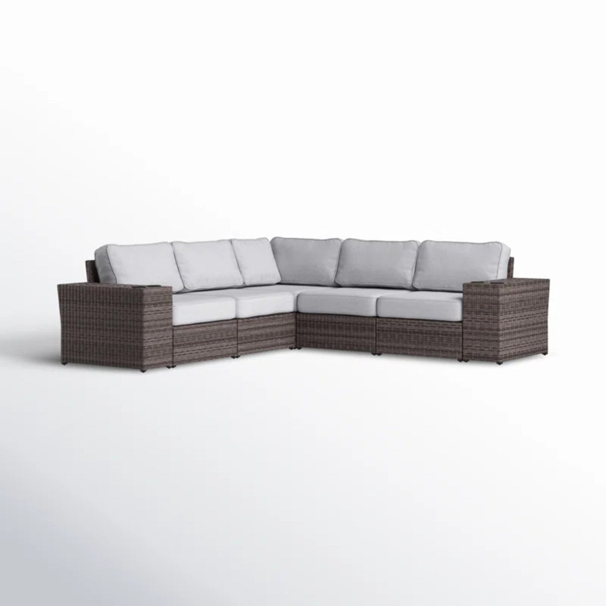 Reversible Outdoor Wicker Patio Sectional Sofa With Cushions