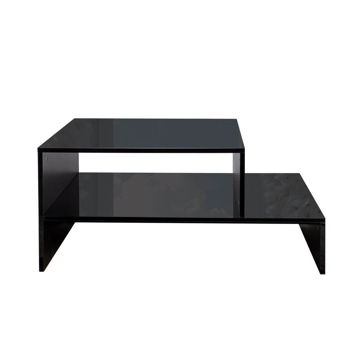 Architectural Shape Black Particle Board Coffee Table - Sleep Galleria