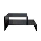 Architectural Shape Black Particle Board Coffee Table - Sleep Galleria