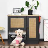 Pet Feeding Station With 2 Elevated Bowls And Storage