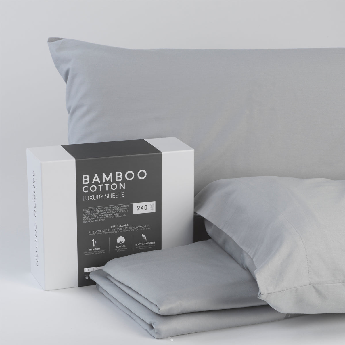 Soft Bamboo Cotton 240 Thread Count Cal King Sheet Set