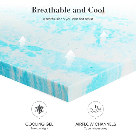 Memory Foam Cooling Gel Infused Mattress Topper - Sleep Galleria