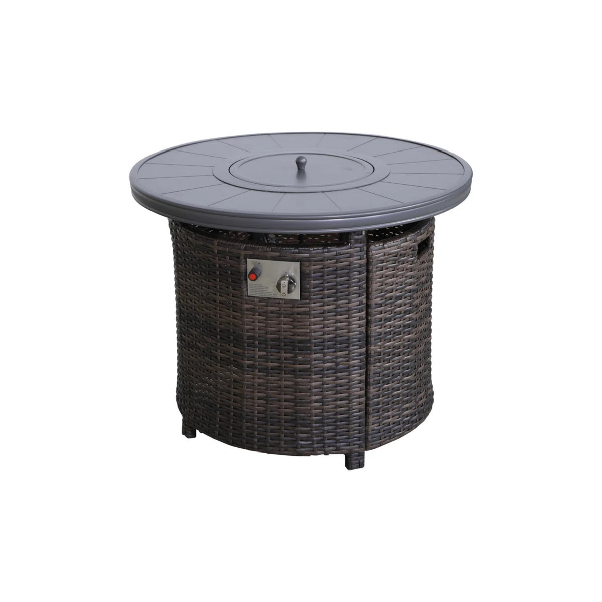 Modern Espresso Aluminum Rustproof Outdoor Fire Pit Table