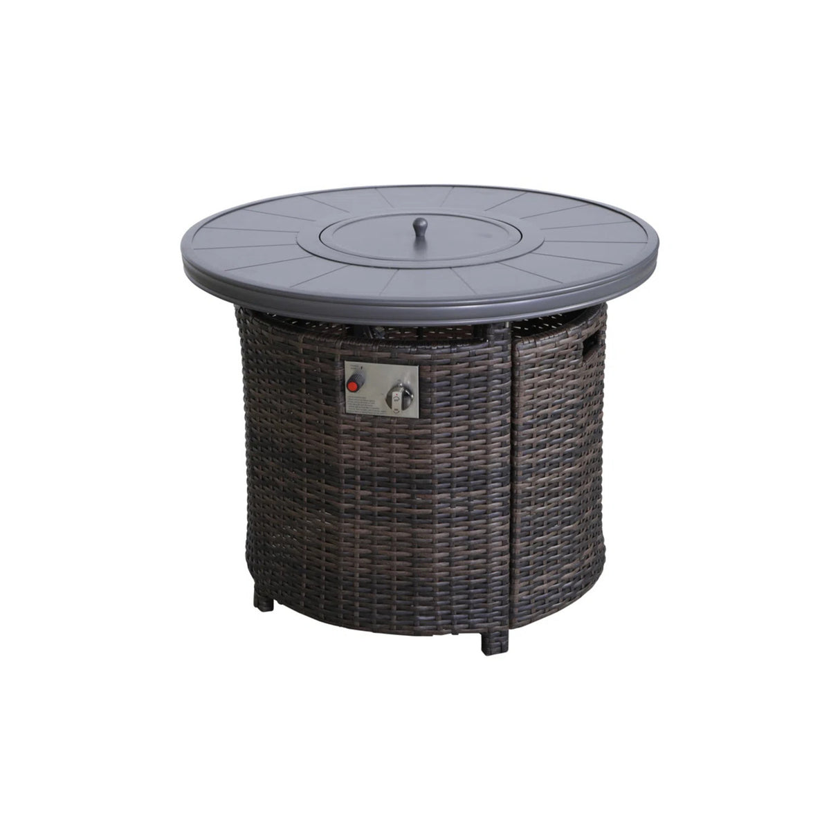 Modern Espresso Aluminum Rustproof Outdoor Fire Pit Table