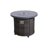 Modern Espresso Aluminum Rustproof Outdoor Fire Pit Table
