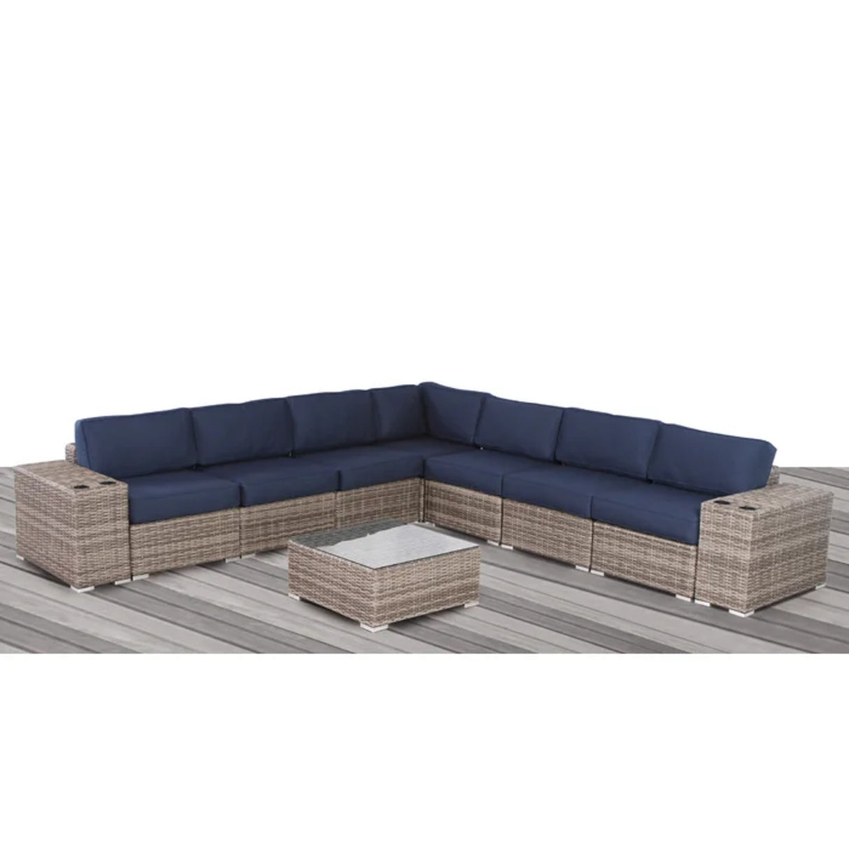 10-Piece Outdoor Wicker Conversation Set With Sunbrella Cushions