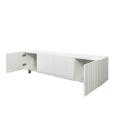 Modern White TV Stand With Storage Drawers - Sleep Galleria