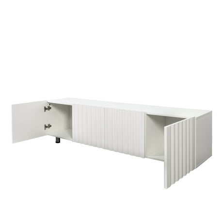 Modern White TV Stand With Storage Drawers - Sleep Galleria
