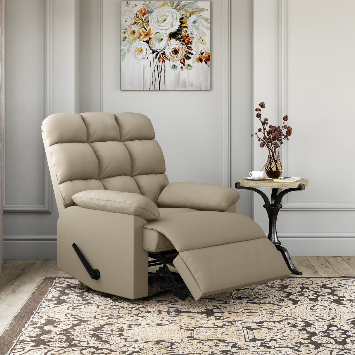 Contemporary Microsuede Foam Recliner Chair