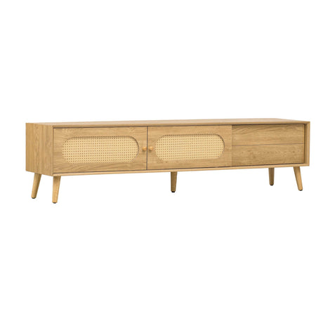 Boho Farmhouse Solid Wood TV Stand Cabinet - Sleep Galleria