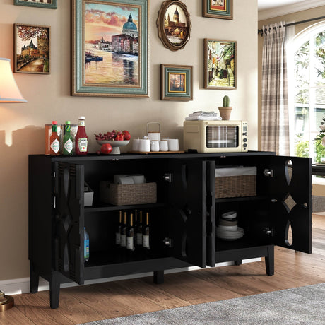 Mid Century Modern Solid Wood Storage Sideboard Cabinet - Sleep Galleria