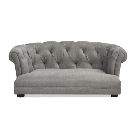 Chesterfield Plush Foam Gray Polyester Dog Sofa Bed - Sleep Galleria