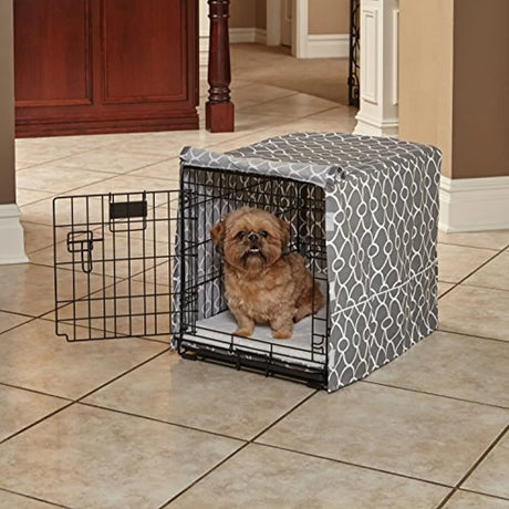 Dog Crate Cover, Brown Geometric Pattern, 30"