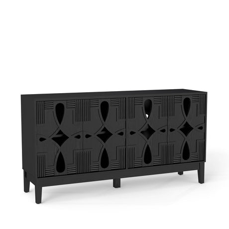 Mid Century Modern Solid Wood Storage Sideboard Cabinet - Sleep Galleria