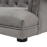 Chesterfield Plush Foam Gray Polyester Dog Sofa Bed - Sleep Galleria