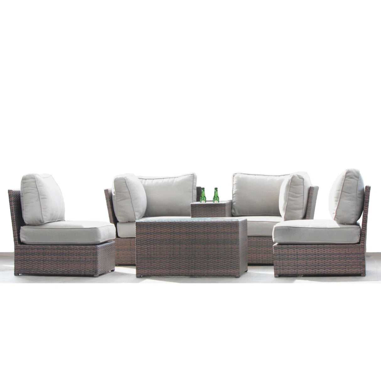 All-Weather Handwoven HDPE Wicker Patio Seating Set