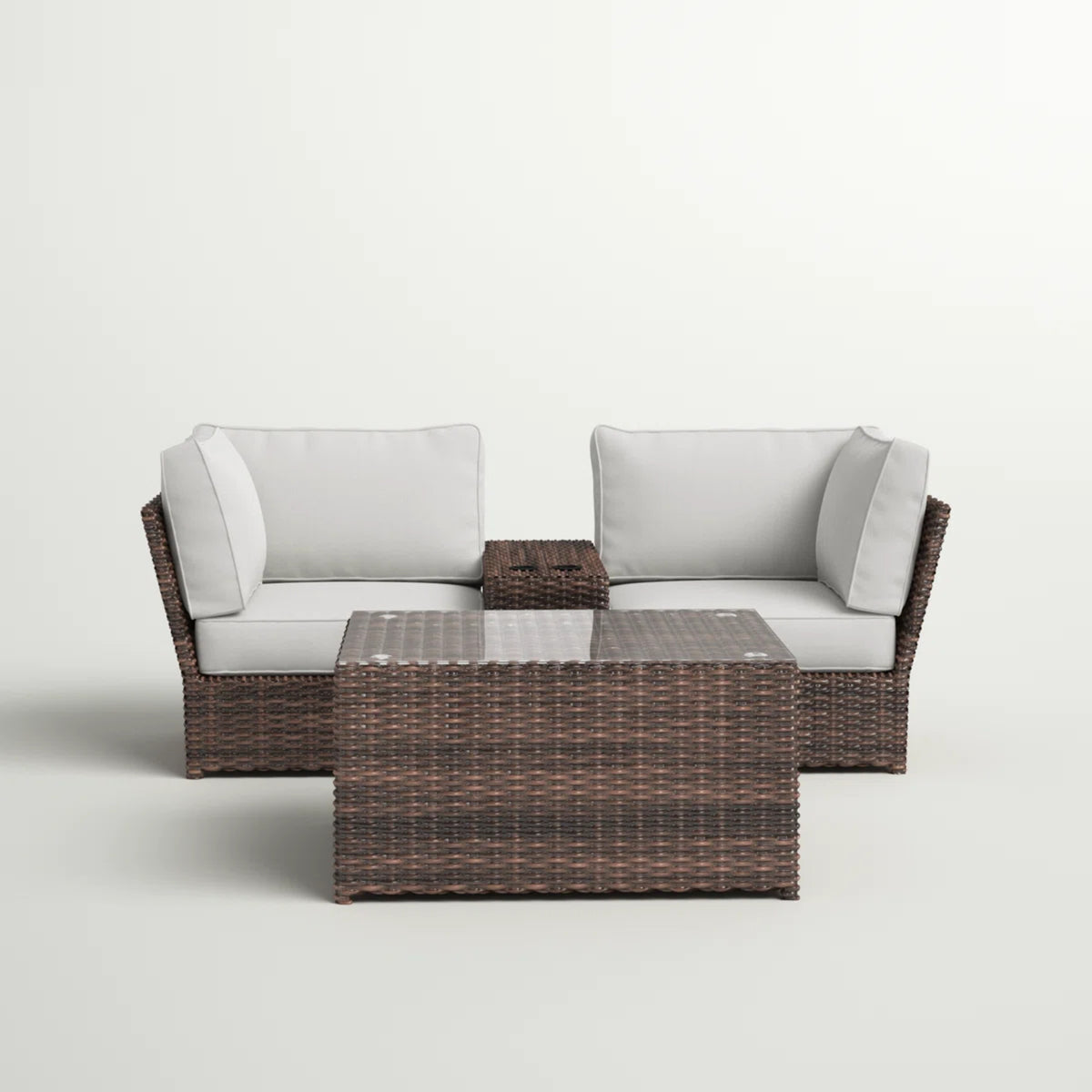 All-Weather Wicker 4-Piece Outdoor Sectional Seating Set