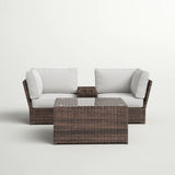 All-Weather Wicker 4-Piece Outdoor Sectional Seating Set