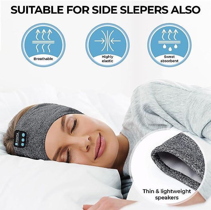 Sleep Centre Sleep Band, Headband Headphones, Sleep ASMR, Sleep Headphones Adjustable, Sleeping Headphones Comfortable Headband with Thin Speaker Microphone, ASMR Headphones, on Earon Ear