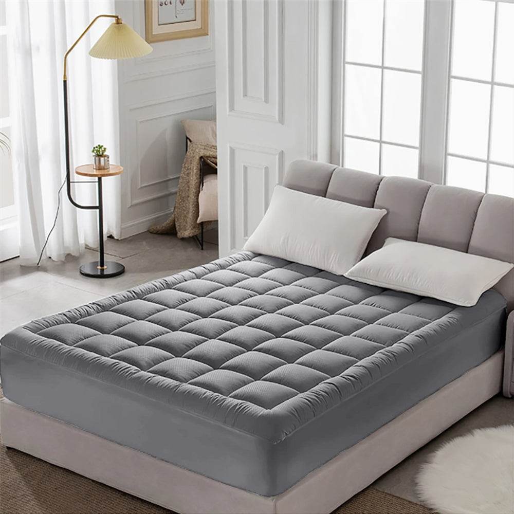 Full Size Plush Cotton Mattress Pad With Elastic Skirt - Sleep Galleria