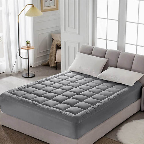 Full Size Plush Cotton Mattress Pad With Elastic Skirt - Sleep Galleria