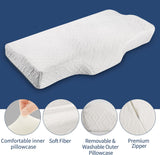 Cervical Pillow Memory Foam Contour Pillow, Orthopedic Gentle Pillows for Back&Side Sleeper Relieve Shoulder and Neck Pain with Washable Hypoallergenic Pillowcase（23.62"X12.60"X4.33"/2.76"）