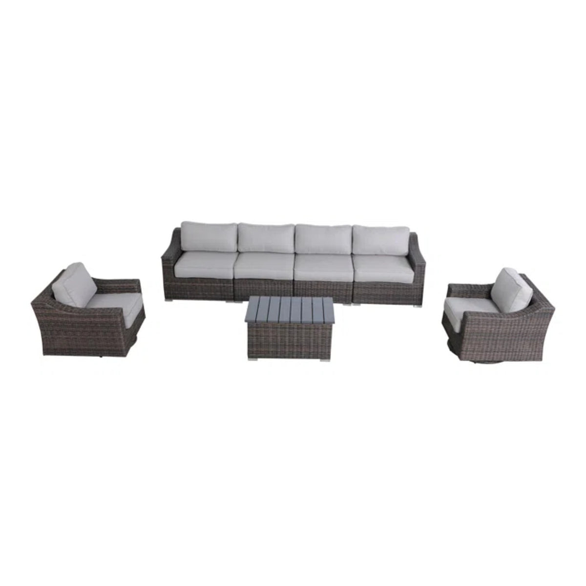 Fully Assembled 6-Piece Outdoor Wicker Patio Sofa Set