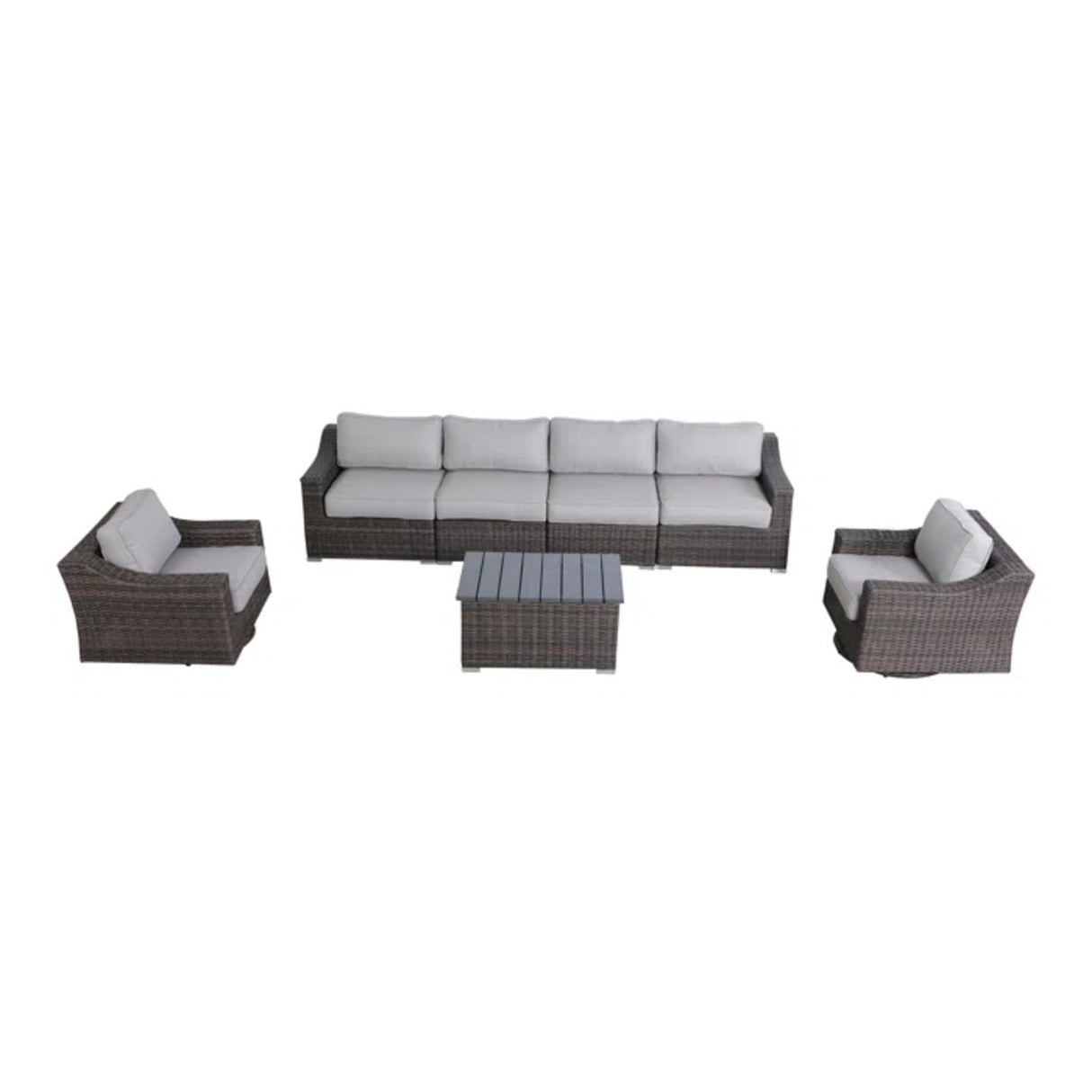 Fully Assembled 6-Piece Outdoor Wicker Patio Sofa Set