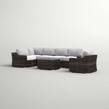 5-Piece All-Weather Wicker Sectional Seating Group With Cushions