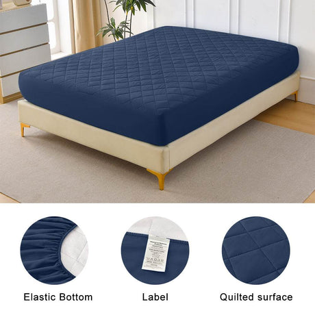 Waterproof Quilted Cotton Fitted Sheet Full Size - Sleep Galleria