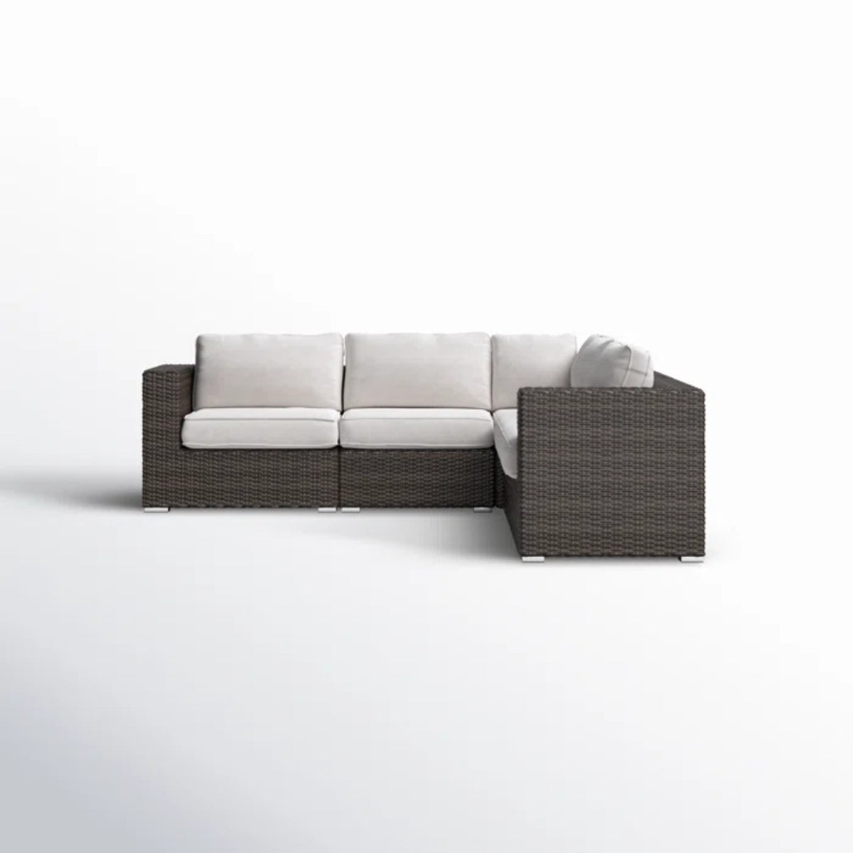 Modern Outdoor Wicker Sectional Lounge Set With Cushions