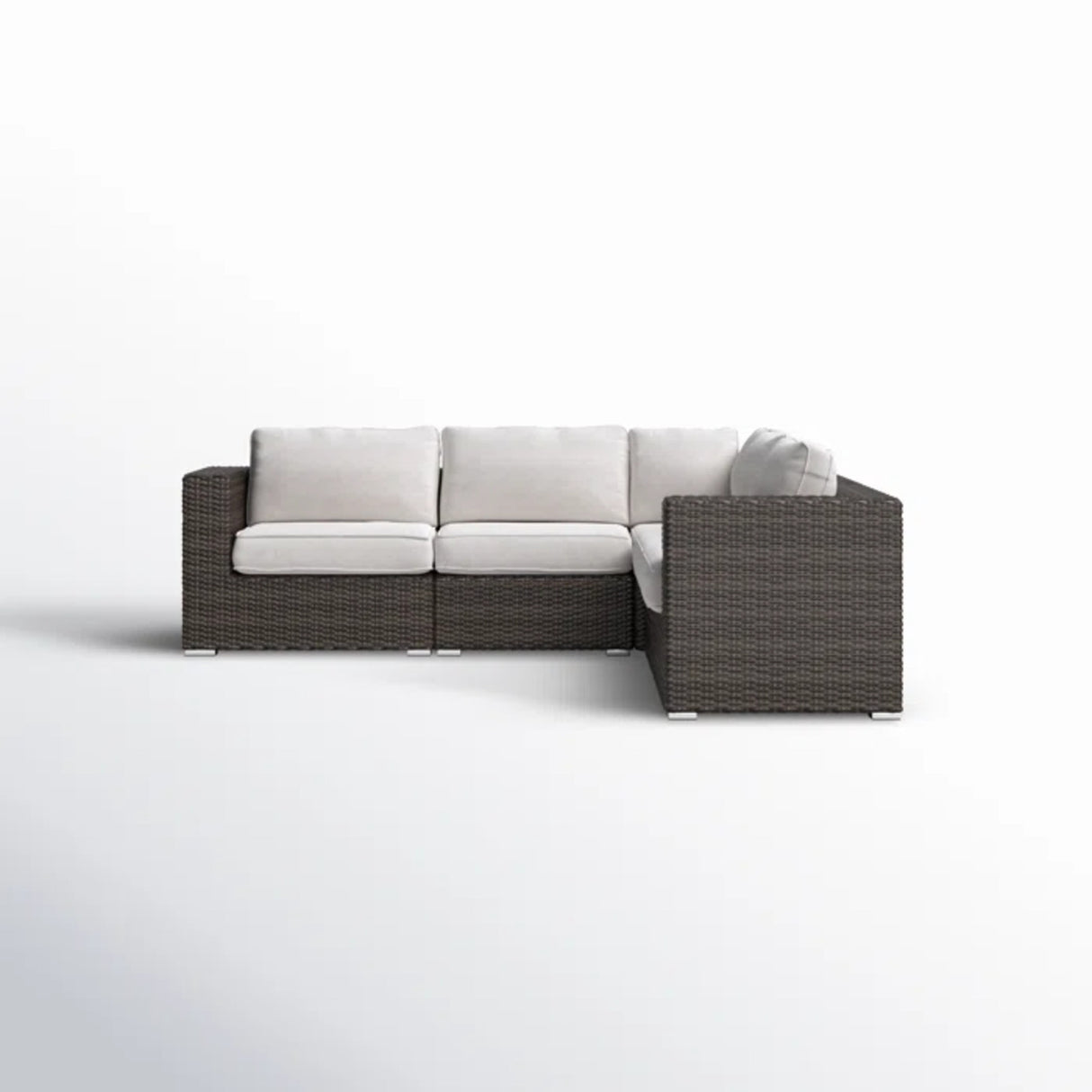 Modern Outdoor Wicker Sectional Lounge Set With Cushions