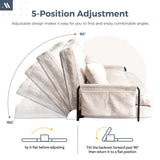 MAXYOYO Adjustable Floor Sofa Couch with 2 Pillows, Boucle Convertible Lazy Sofa Sleeper Bed with Armrest, Double Size, Living Room Furniture