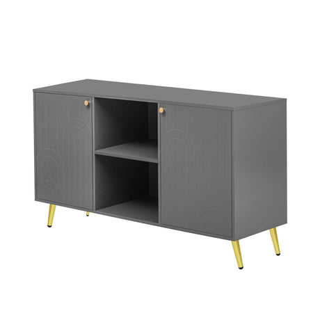 Modern Gray MDF TV Stand With Adjustable Shelf - Sleep Galleria
