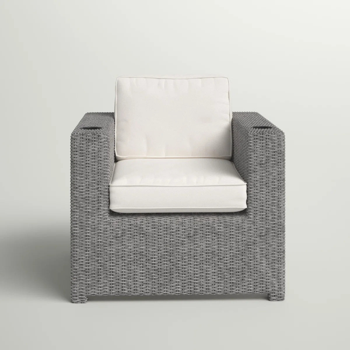Outdoor Wicker Club Chair With Plush Weather-Resistant Cushions