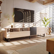 Modern Minimalist TV Stand With Drop Down Doors - Sleep Galleria