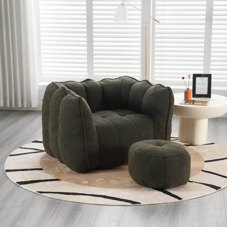 Soft Chenille Bean Bag Chair with Foam - Calmora - Sleep Galleria