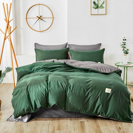 3-Piece Bean Paste Grey Bedding Set With Pillowcase - Sleep Galleria